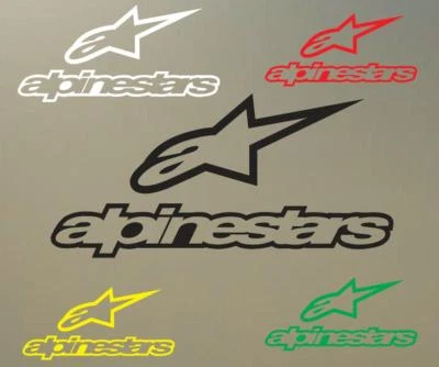 (2) 6" ALPINESTAR logo decal vinyl sticker helmet bike motorcyle extreme S450