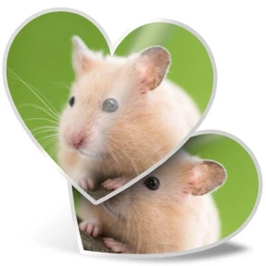 2 x Herz Aufkleber 15 cm - schönes Hamster Haustier Tiere Nager #8277 - Bild 1 von 8