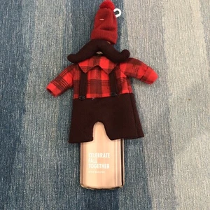 Wine Bottle Holiday Cover Red & Black Flannel Shirt Suspenders Mustache NWT - Picture 1 of 2