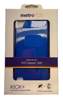 Custodia MetroPCS Kick+ Plus Series Per HTC Desire 530, Blu/Bianco - Immagine 1 di 4