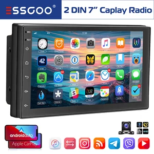 7" Double 2 Din Android 13 Touch Screen Car Stereo Radio GPS WIFI BT Carplay Cam - Picture 1 of 12