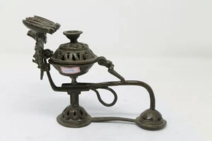 Antique Old Brass Rare Garuda Engraved Hindu Temple Worship Oil Lamp Diya NH6279 - Picture 1 of 12