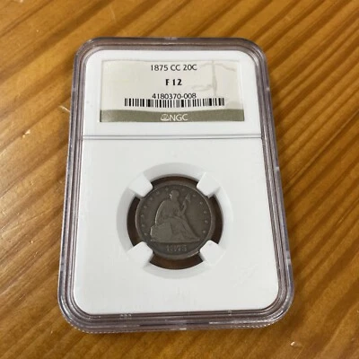 1875 CC 20C Piece NGC F12 - Image 1 of 2