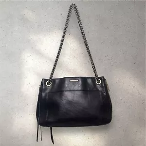 Bolso Bandolera de Cuero REBECCA MINKOFF SWING Cadena Negra Dorada - Imagen 1 de 10