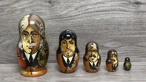 Nesting Dolls Beatles Signed Hand Painted HTF - Picture 1 of 21