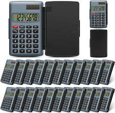24 Pieces Pocket Calculator 8 Digit Display Basic Calculators Solar Battery Dual