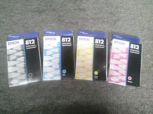 T812 812 New Genuine Epson 812 KCYM Color Ink Set 03/2027 - Picture 1 of 1