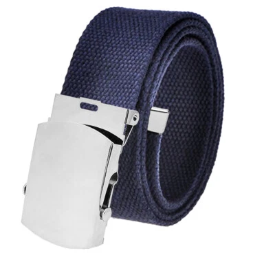 Build A Belt Adulto 1,5" Clássico Fivela Deslizante de Prata com Cinto de Lona - Imagem 1 de 4
