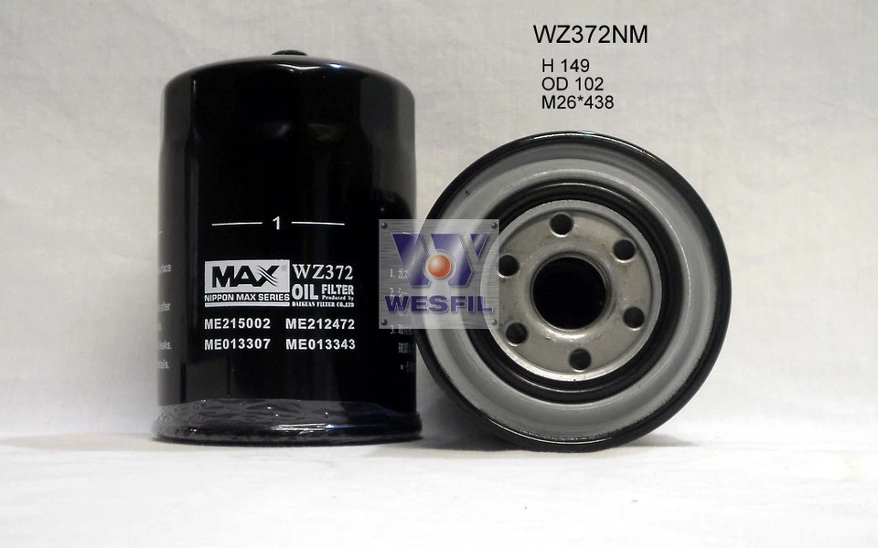 FILTRO DE ACEITE WESFIL PARA MITSUBISHI FUSO FH100 5,0 L D 1990-1995 WZ372NM Foto 1 de 1