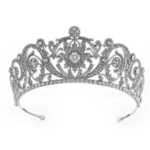 Tiara corona de cristal grande de circonita cúbica de 6,2 cm de alto boda reina princesa graduación adulto - Imagen 1 de 10