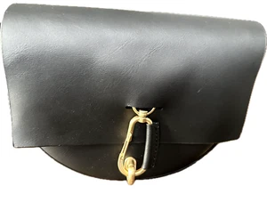 ZAC Zac Posen Women's Mini Belay Leather Saddle Crossbody Handbag Gold Chain - Picture 1 of 1
