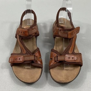 Earth Spirit Womens Size 6 Sari Strappy Brown Leather Comfort Hook Loop Sandals - Picture 1 of 6
