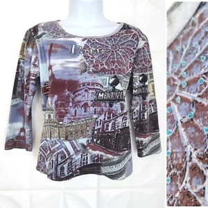 Top de Colección Años 90 París Cuentas Hada Grunge Y2K Morado Recortado Toma Dos Algodón S - Imagen 1 de 14