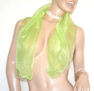 Foulard donna verde fluo mini stola coprispalle velo sciarpetta velata UG66 - Foto 1 di 1