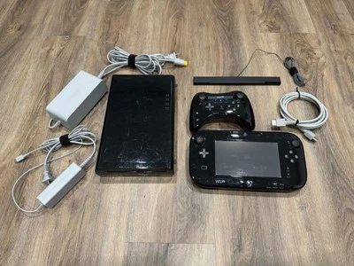 NINTENDO WII U DELUXE 32GB CONSOLE WITH GAMEPAD CONTROLLER AND ACCESSORIES CORDS - Image 1 of 4