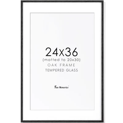 Marco de fotos negro 24x36, marcos de póster negro 24 x 36, marcos de madera maciza de roble... Foto 1 de 4