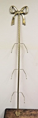 Soporte de placa de pared de latón grande vintage con tapa de arco de latón 42" Foto 1 de 4