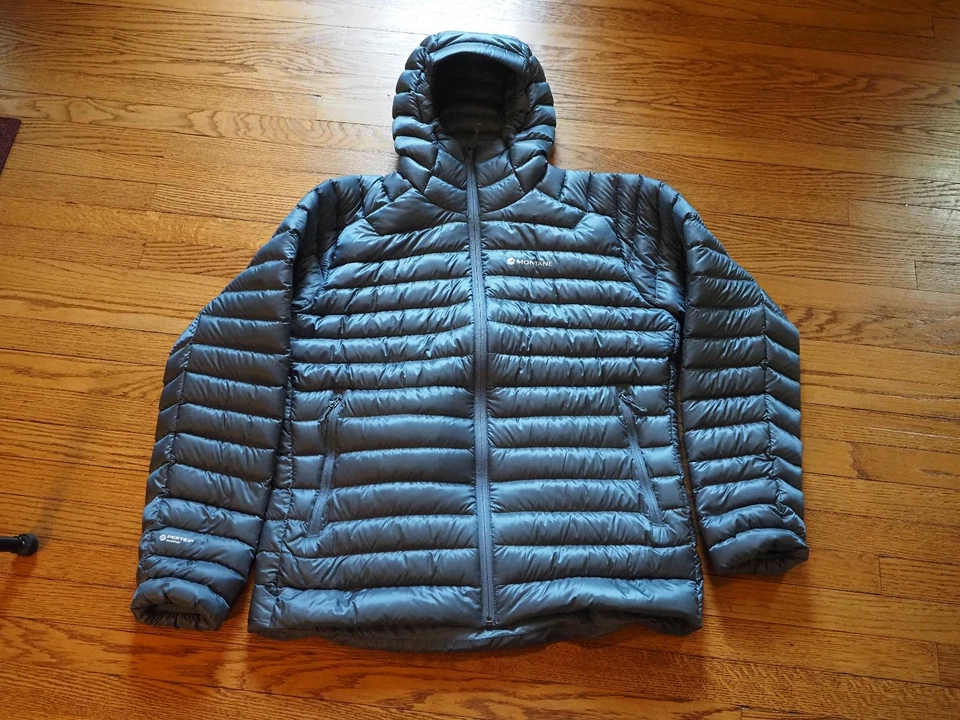 Chaqueta con capucha Montane para hombre anticongelante empaquetable XL - azul piedra Foto 1 de 4