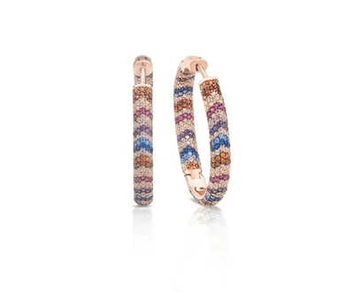 Orecchini cerchio in argento rosato zirconi colorati Sogni OR004RM2 - Immagine 1 di 3