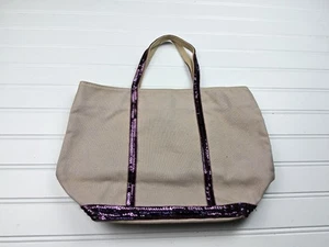 Vanessa Bruno Sequins Embellished Canvas Small Tote Handbag Purse - Picture 1 of 7