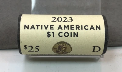 2023-D Native American Sacagawea Dollar ~ Mint Wrapped Roll ~ 25 Coins - Image 1 of 4