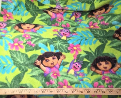 Dora the Explorer Jungle Fever Green Fleece Craft Sewing Fabric 43 Inches NEW - Image 1 of 3