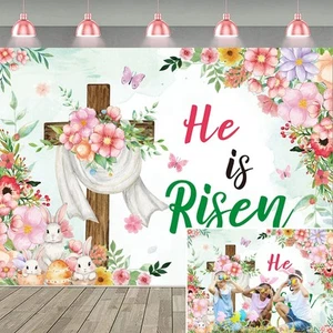 Easter He is Risen Backdrop Religious Jesus Resurrection Photography Backgrou... - Picture 1 of 8