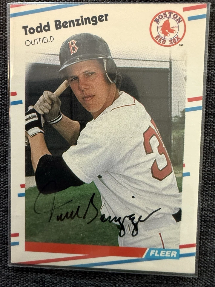 1988 Fleer - Todd Benzinger #344 (RC) Autograph - Image 1 of 1