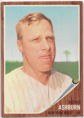 1962 TOPPS BASEBALL #123, Richie Ashburn (HOF), NM--OUTSTANDING! - Image 1 of 2