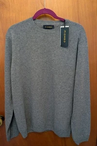 Piombo Men's Size XL Light Gray 100% Lamb's Wool Sweater LS Retail $92 NWT New - Picture 1 of 6