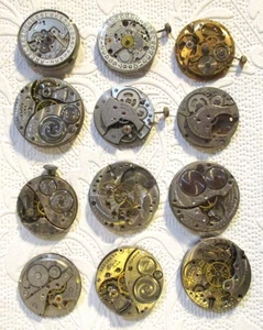 Vintage gemischte Uhrwerke, verschiedene Marken & Größen, 12 Stück Lot - Bild 1 von 9