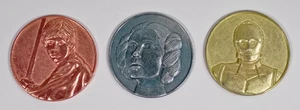 Monedas de coleccionista Star Wars 2005 C3PO, Luke Skywalker y la princesa Leia. 1,9" de diámetro. - Imagen 1 de 3