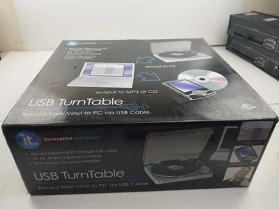 Innovative Technology ITUT-201 USB Turntable Record From Vinyl To PC/Mac Via USB - Image 1 of 3