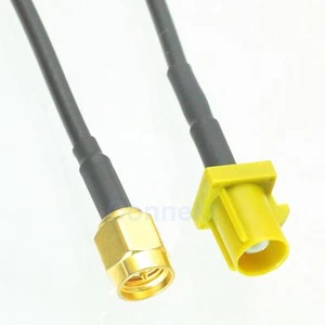 Fakra SMB K 1027 male plug to SMA male 6" RG174 pigtail cable antenna diversity - Picture 1 of 2