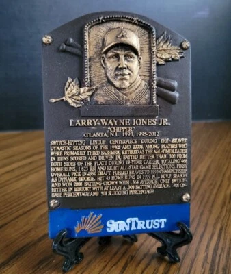 Atlanta Braves Chipper Jones Replica Hall of Fame Plaque with Stand 2018 READ - Image 1 of 4