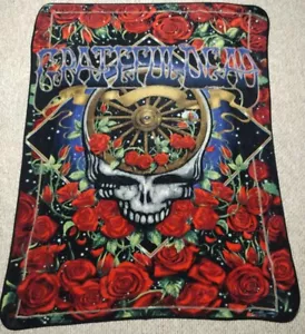 Vintage 00s Grateful Dead Band Tour Hippy Skull Tie Dye Retro Blanket Throw Art - Picture 1 of 3