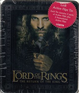 LORD RINGS RETURN OF THE KING 2003 COLLECTIBLE ACTION FLIPZ TIN ARAGORN SWORD