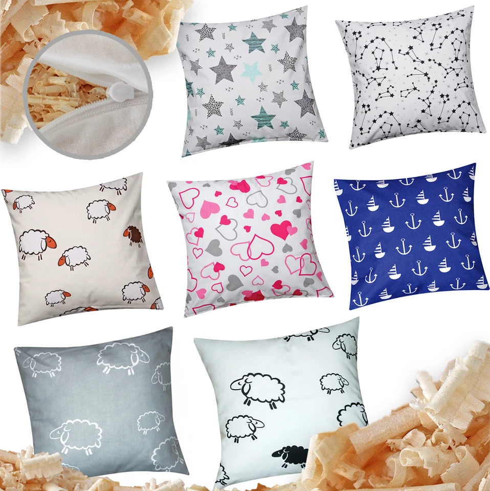 HEUBERGSHOP Zirbenkissen 40x40cm mit Motiv die Kraft aus den Alpen Zirbenspäne 100%Baumwolle