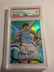 2022 Finest MLS Paxten Aaronson Auto Aqua Refractor #17 PSA 9 50/75 - Picture 1 of 2