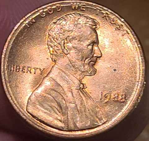 1988 Lincoln Head Memorial Penny No Mint Mark Obverse Off Center Strike Error Cover