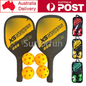 2x Wooden Pickleball Paddles With 4 Balls Pickleball Rackets Set Pickleball Bat - Bild 1 von 16