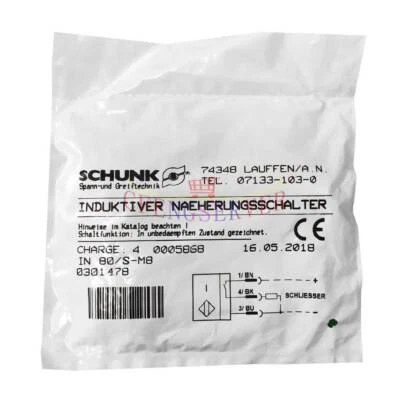1PC SCHUNK 0301478 IN 80/S-M8 Inductive Proximity Switch New - Image 1 of 4