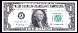 USA: Federal Reserve Note, $ 1, 1963, Boston, Ersatz, UNC - Bild 1 von 2