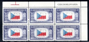 910b postfrisch, 6er Block, Rückseitendruck blau & rot / schwarz, Führungsmarken ck013 - Bild 1 von 5