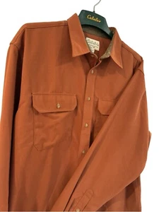 Camicia Cabelas da uomo XL alta arancione bruciata ruggine leggendaria all'aperto abbottonata nuova senza etichette - Foto 1 di 6