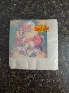 Vintage Santa Christmas Paper Napkins 1992 St Clair Pakwell 44 Ct NOS - Picture 1 of 4