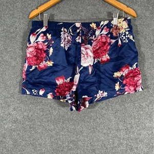 Chloe & Nola Pyjama Shorts Womens Medium Blue Satin Elastic Waist Relaxed Z191 - Bild 1 von 10
