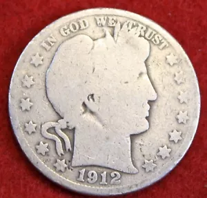 1912-D Barber Half Dollar 90% Silver Coin Circulated BH594 - Picture 1 of 2