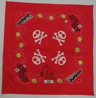 NUEVO Disney Junior Jake y los Piratas del País de Nunca Jamás Bufanda Bandana Bandana Roja  Foto 1 de 3