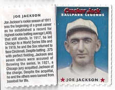 Joe Jackson 2005 Cracker Jack Ballpark Legends Full Booklet Free Ship Make offer